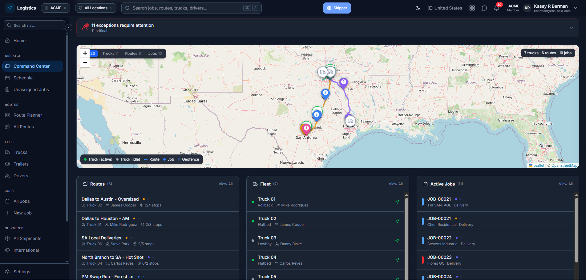 Logistics & Dispatch Screenshot