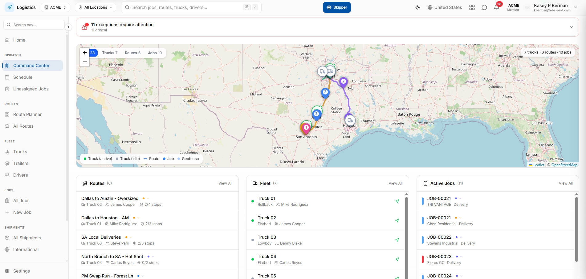 Logistics & Dispatch Screenshot